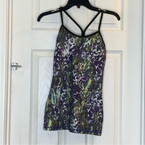 Lululemon Power Y Tank in Floral Sport Multi/Gator Green Size 4